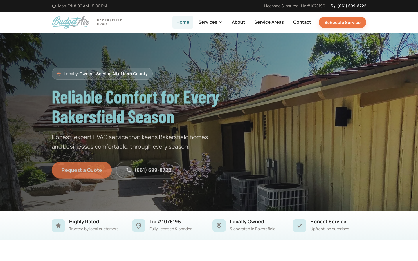 Budget Air Conditioning, Website & SEO
